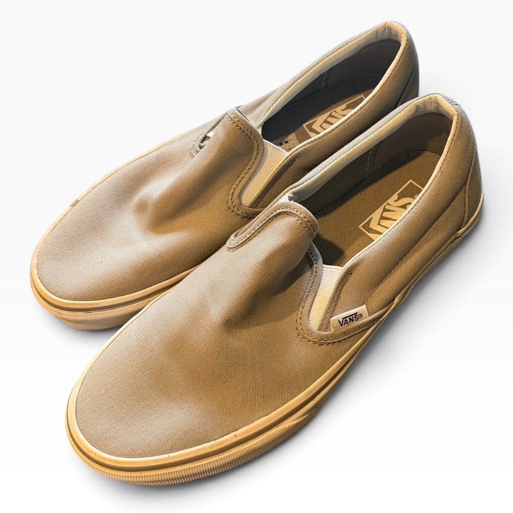 Vans Classic Slip-On Grey Canvas Skate Shoes Mens 8 Womens 9.5 VN000EYEBKA